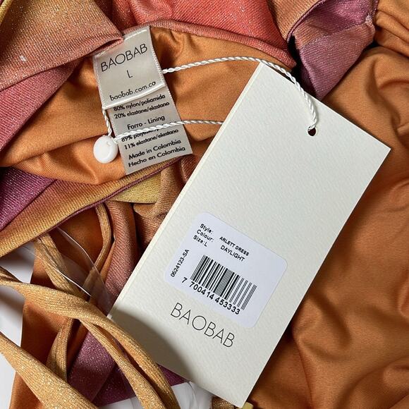 BAOBAB Arlett Cutout Metallic Rainbow Daylight Maxi Dress Size Large - Picture 10 of 11